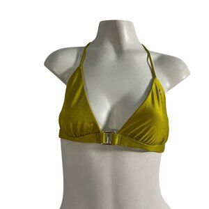 Asherah Gold Halter Bikini Top Size L- NEW
